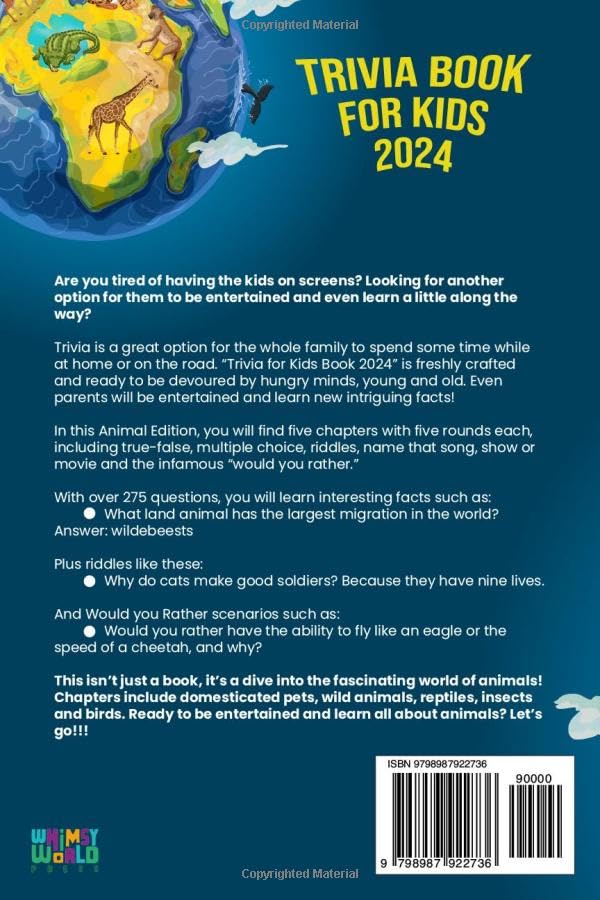 Trivia Book for Kids 2024: Animal Edition: Over 275 Questions, Riddles & Would You Rather (Trivia for Kids) - Image 2