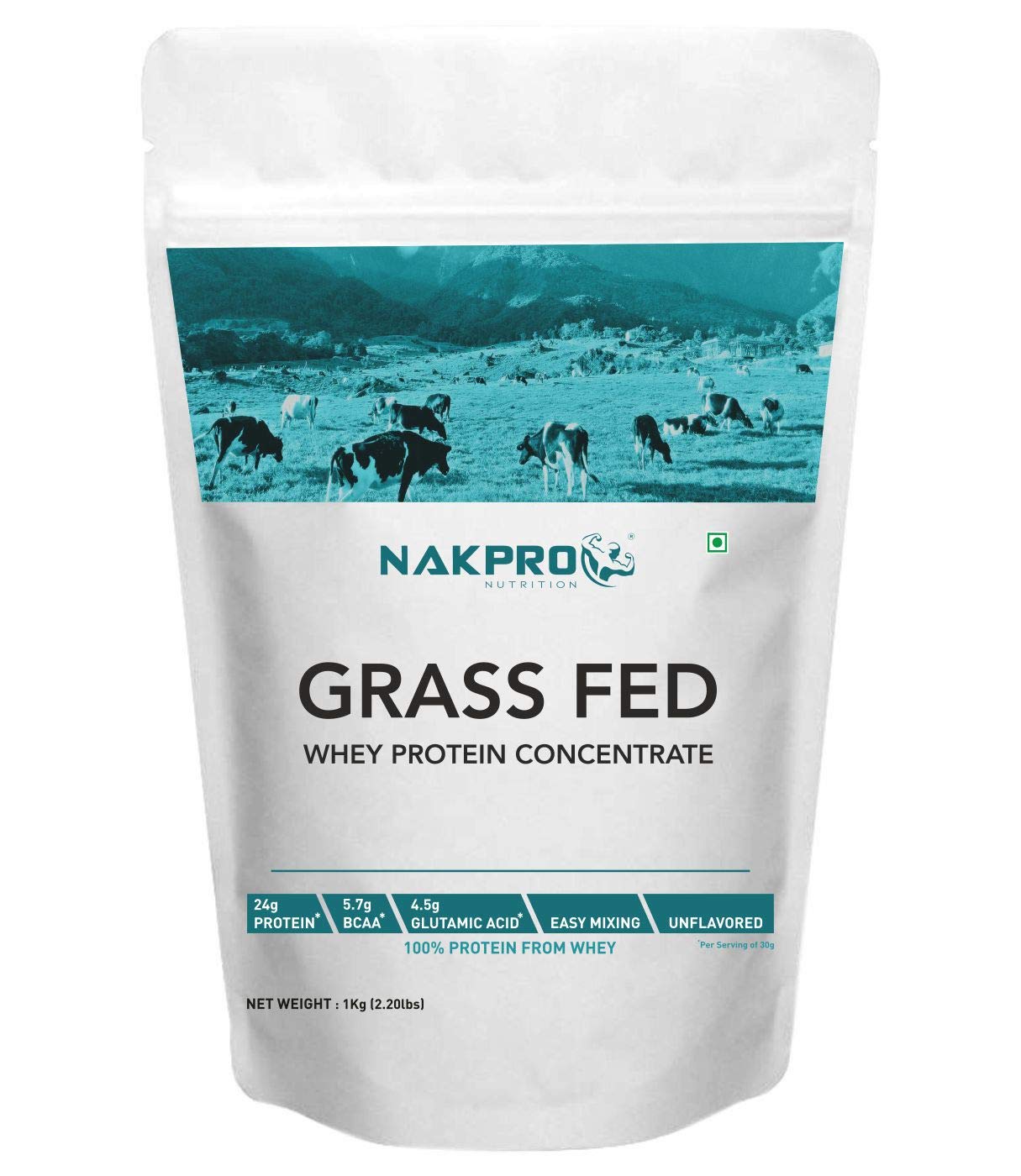 NAKPRO GRASS FED 100 Grass Fed Whey Protein Concentrate 24g