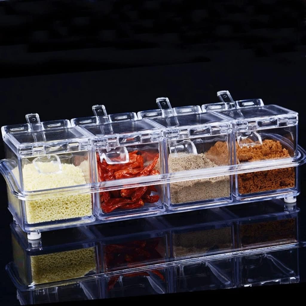 Kitchen Spice Box Set Crystal Clear Seasoning Jar Multifunctional Salt Sugar Bowl Kitchen Tools