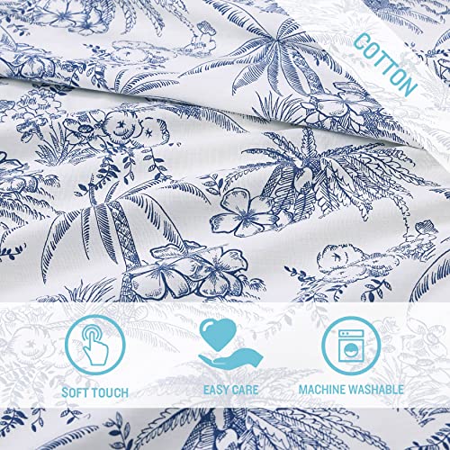 Tommy Bahama - King Size Sheets Set, Crisp & Tailored Cooling Sheets with a Smooth Cotton Percale Lightweight Feel - Bed Sheets with Matching Pillowcases & Fitted Sheet (Pen and Ink Palm Blue) - Image 4
