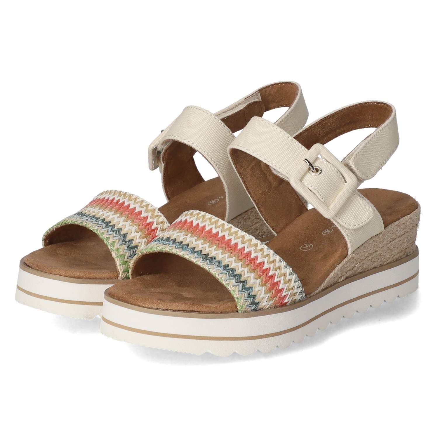 TOM TAILOR Women 9590210004 Wedge Sandal, Rose Multi, 8.5 UK
