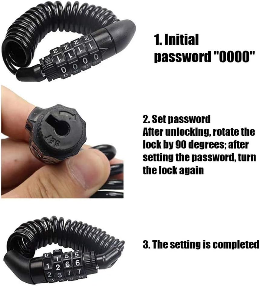 Bike Lock, Bike Lock Lock Cycling Security Cable -Digit Combination Password Bike Accessories lock