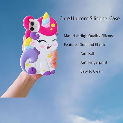 Miniatura 2 de wifantien Funda suave de unicornio 3D para iPhone 11 de 6.1 pulgadas, diseño de dibujos animados kawaii de moda con forma de caballo de unicornio
