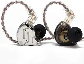 Linsoul KZ ZS10 Pro, Fones Intra-auriculares com 5 Drivers 4BA+1DD, HiFi, para Jogos, IEM Híbridos com Placa Frontal de Aço Inoxidável, Cabo Removível de 2 Pinos