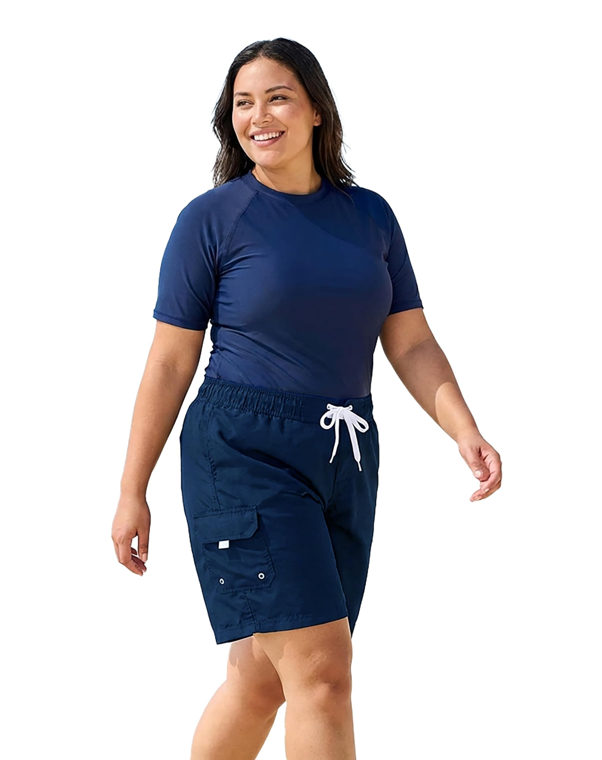 adoretex Women's Plus Size Solid Swim Board Shorts-picture-53