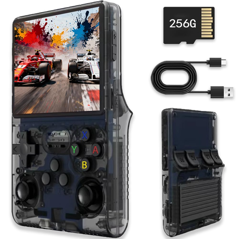 Console De Jeu Portable R40S Pro 256Go - 30000 Jeux Rétro, Écran IPS 3.5" 640x480, 45 Émulateurs (Blanc)