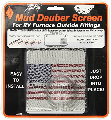 JCJ ENTERPR JCJ M-500 Mud Dauber Screen for RV Furnace Outside Fitting