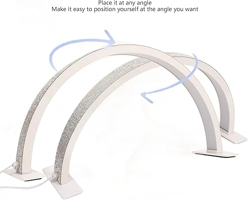 Miniatura 8 de ASHATA Lámpara de escritorio de uñas de 22 pulgadas y 30 W, diseño de media luna con diamantes de imitación, LED de 3000 K-6000 K, atenuación