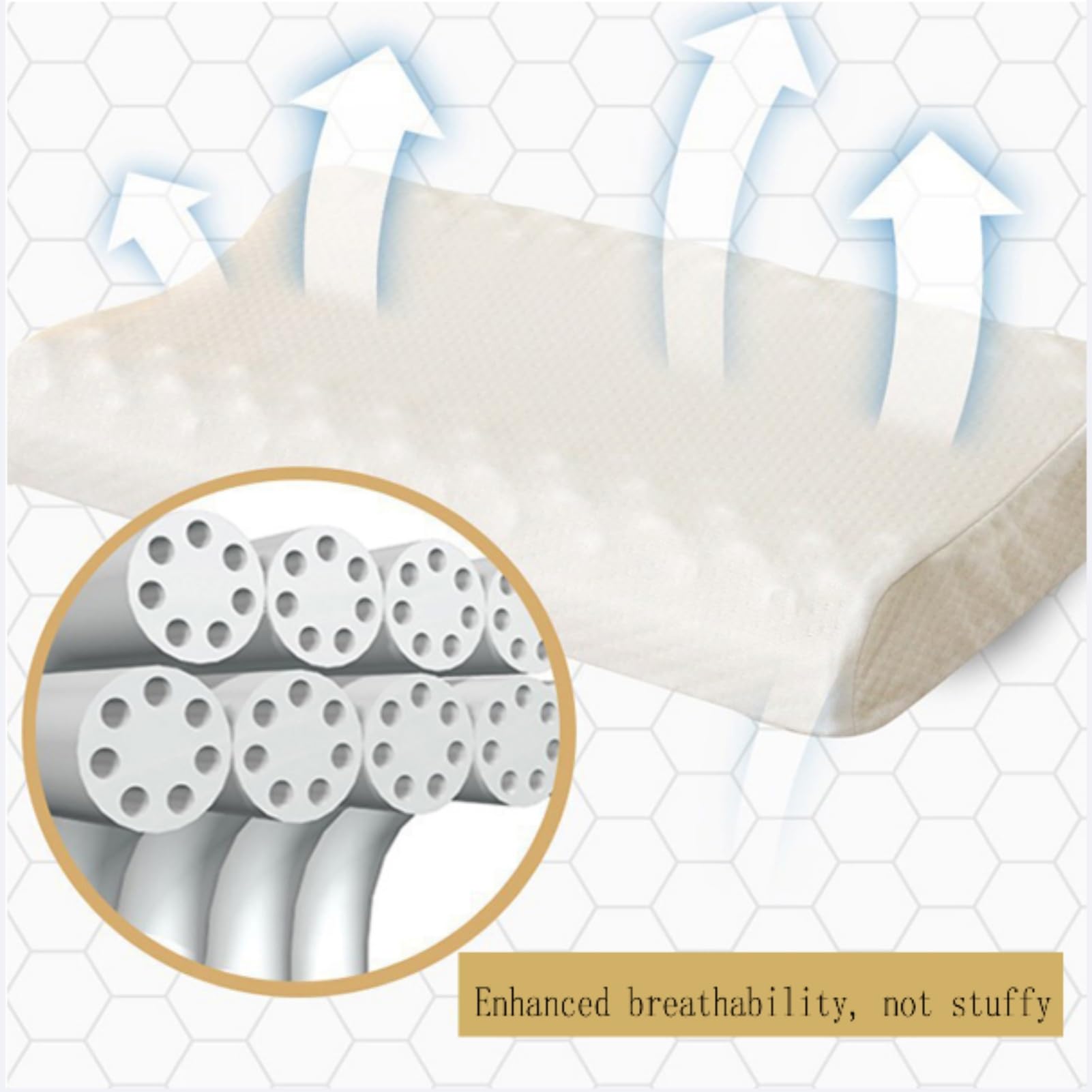 Almohada de látex natural, almohada de apoyo medio para dormir de lado, espalda y boca abajo, espuma de látex extrasuave