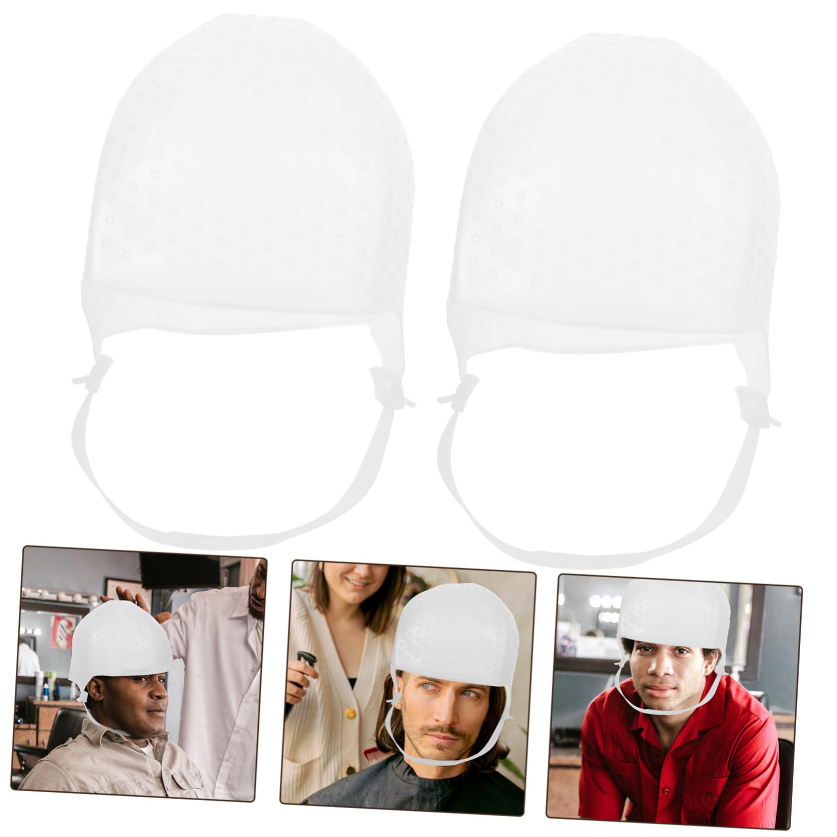 2 Gorros de Silicona para Teñir el Cabello y Mechas Rosa