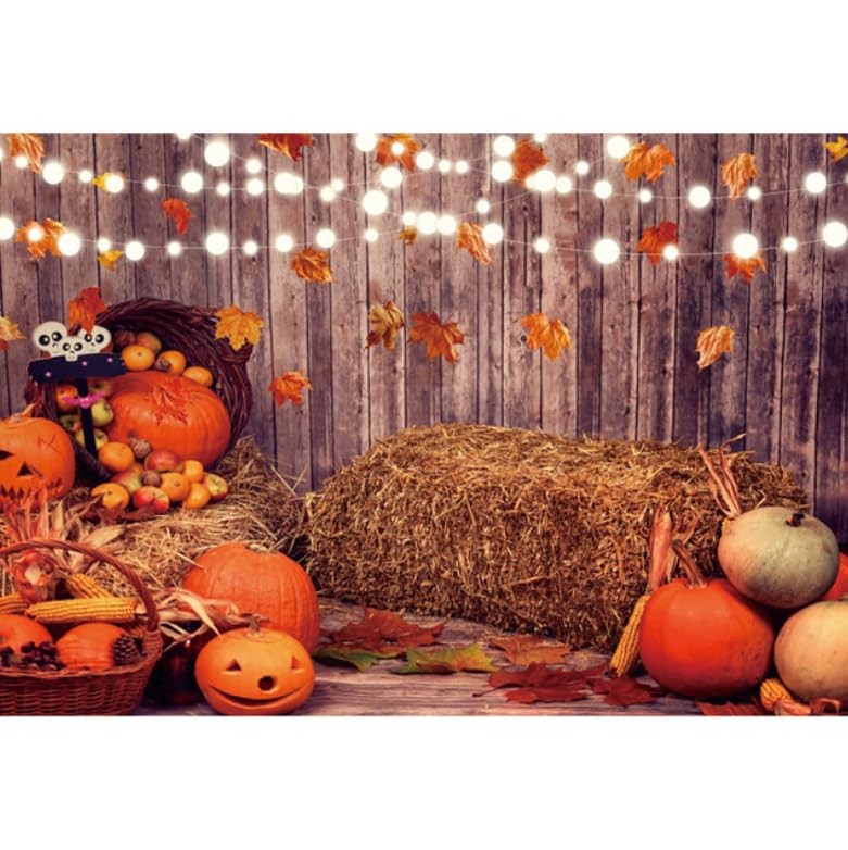 Sfondo Fotografico Autunnale 2.7x1.8m Con Foglie D'acero, Zucca E Spaventapasseri – Perfetto Per Il Ringraziamento! - 5