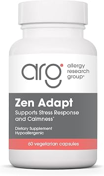 Allergy Research Group Zen Adapt - 200 mg L-Theanine, 125 mg Ashwagandha & 550 mg GABA - Supports Stress Response and Calmness - Vegetarian Capsules - Hypoallergenic Formula - 30 Servings - 60 Count