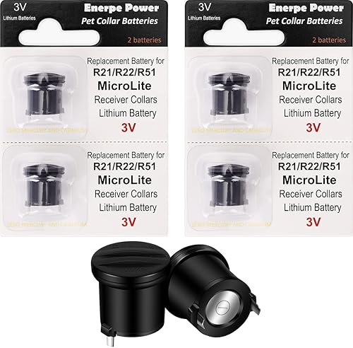 Baterías para cercas para perros de larga duración y alta capacidad, compatibles con collares invisibles R21 R22 R51 y Microlite
