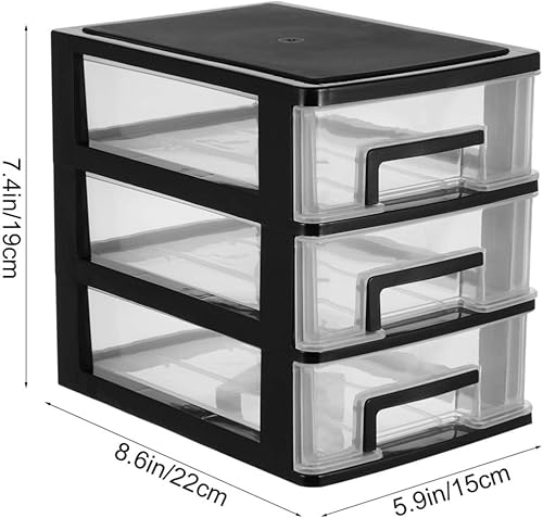 Miniatura 3 de DOITOOL Organizador de escritorio de 3 cajones, organizador de almacenamiento de plástico para oficina en casa, organizador de maquillaje, cubos,