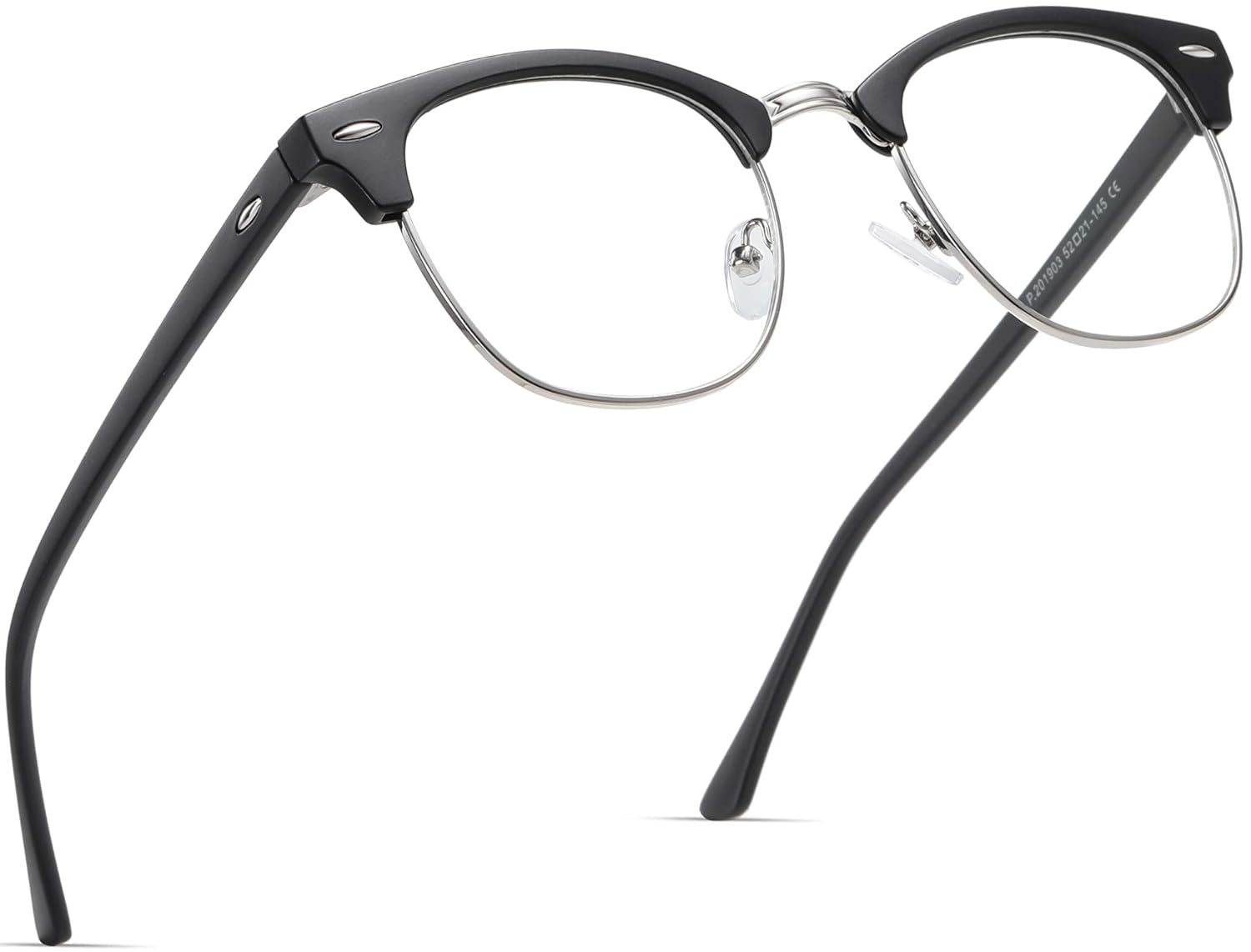 AOMASTE Blue Light Blocking Glasses Vintage Half Frame UV Clear Lens Anti Eyestrain Computer Gaming Glasses for Women