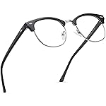 AOMASTE Blue Light Blocking Glasses Vintage Half Frame UV Clear Lens Anti Eyestrain Computer Gaming Glasses for Women Men