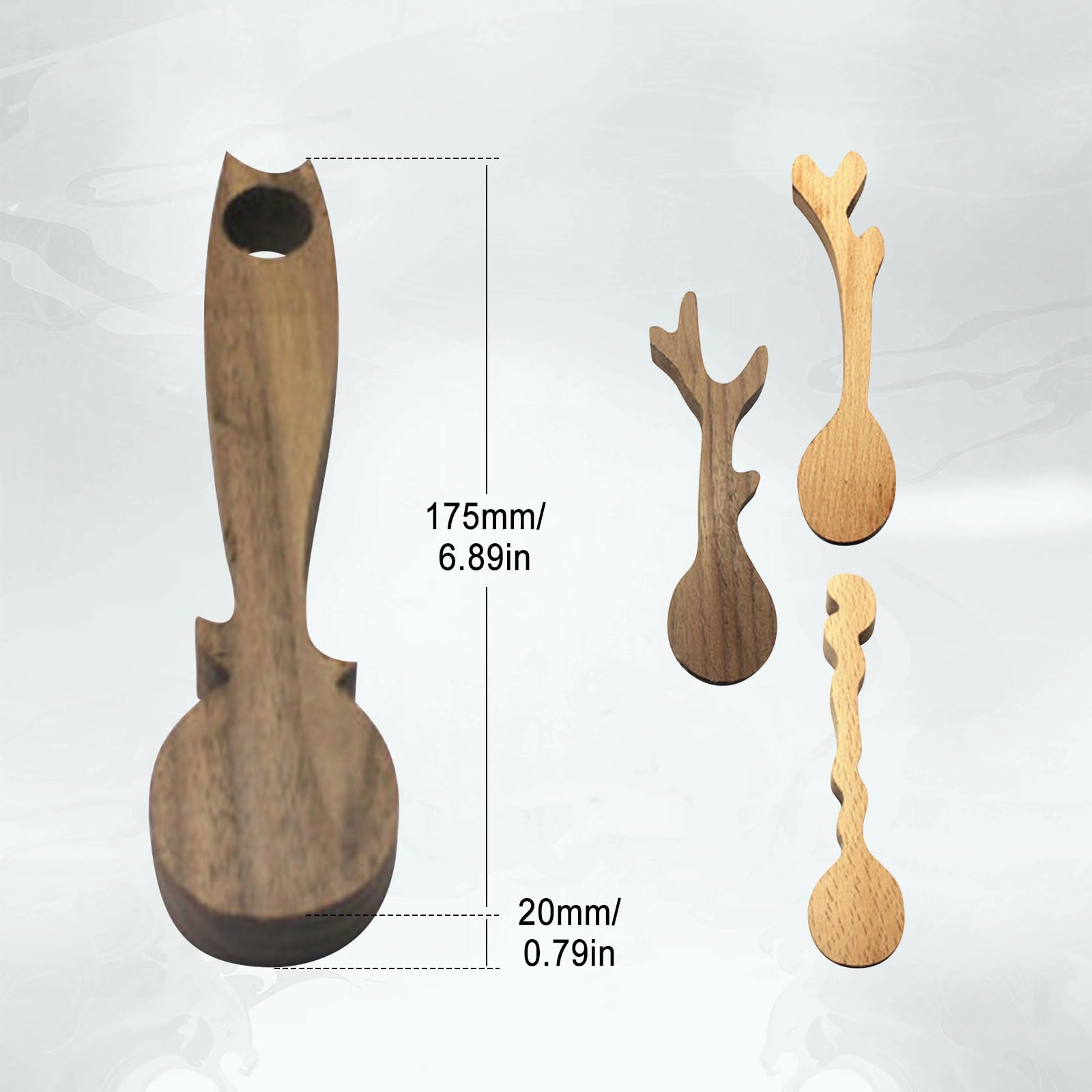 Set 4 Cucchiai Grezzi Per Intaglio In Legno - Faggio, Noce, Tiglio, 16x4x2 Cm, Per Principianti E Artigianato DIY