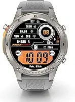 Smartwatch Brave à prova d' Água Do Mar até 50 metros, GPS Duplo, Resistência Militar IP69K, até 10 Dias de Bateria (Prata)