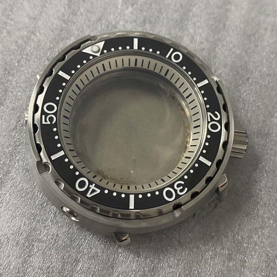 45MM Steel Watch Case Mineral Glass White Inner Ring Case Fit for NH35/NH36 Movement
