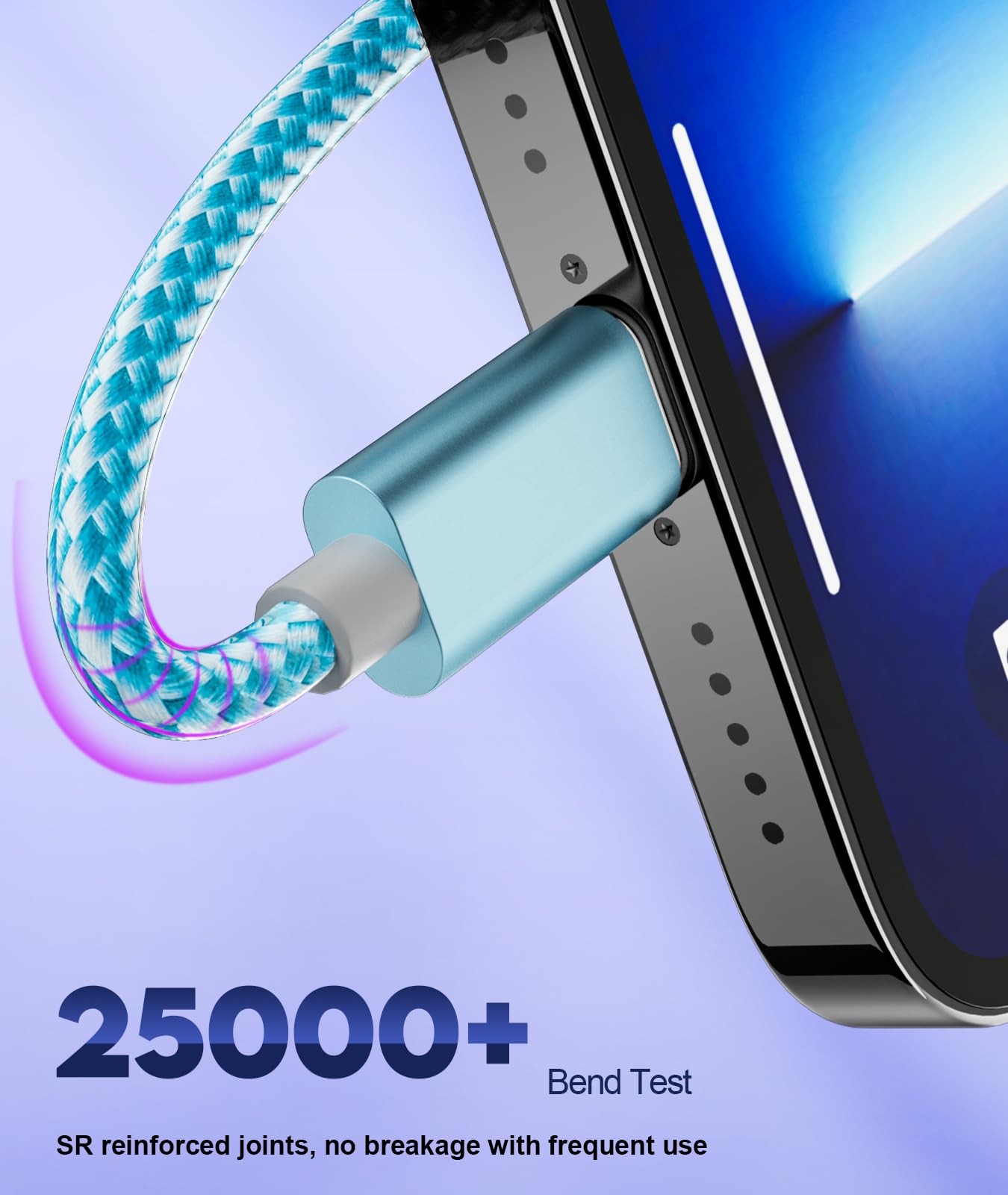 MAIMEITE Lot De 5 Câbles Lightning IPhone [1m+2m+3m] Nylon Tressé Certifiés MFi - Charge Rapide