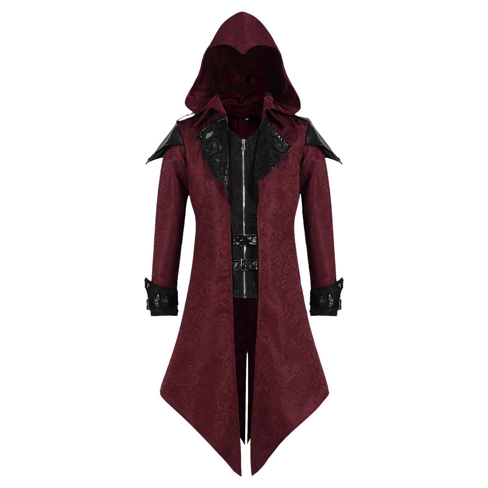 Veste steampunk médiévale avec capuche, manteau gothique, manteau médiéval, costume d'Halloween, vêtements de renaissance, veste de frack vintage