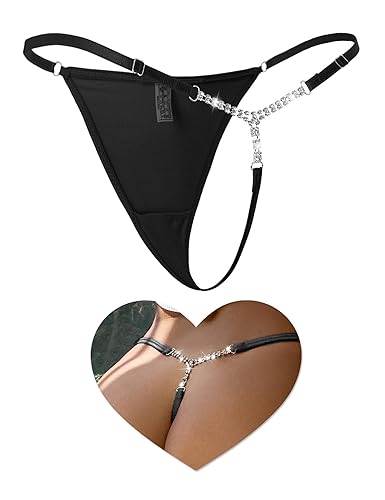 ohyeah G String Thongs for Women T-Back Tangas Lace Low Rise Underwear Plus Size Panties Micro Cheeky Bikini XS-4XL - 1- Black - X-Large-XX-Large