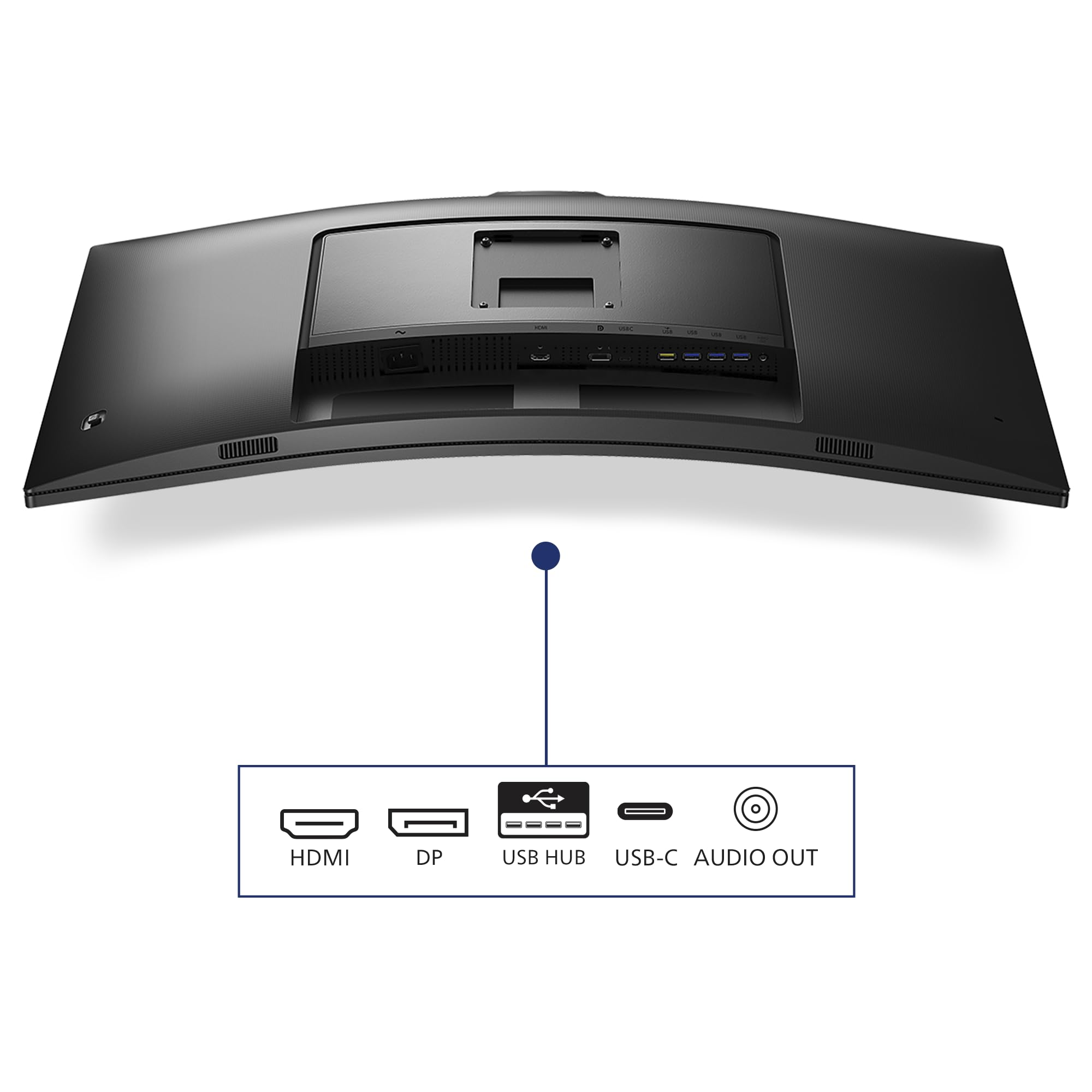 PHILIPS 34E1C5600AM - Monitor curvo WQHD da 34 pollici, webcam, regolabile in altezza, altoparlante (3440x1440, 100Hz, HDMI, DisplayPort, USB-C, Hub USB) nero