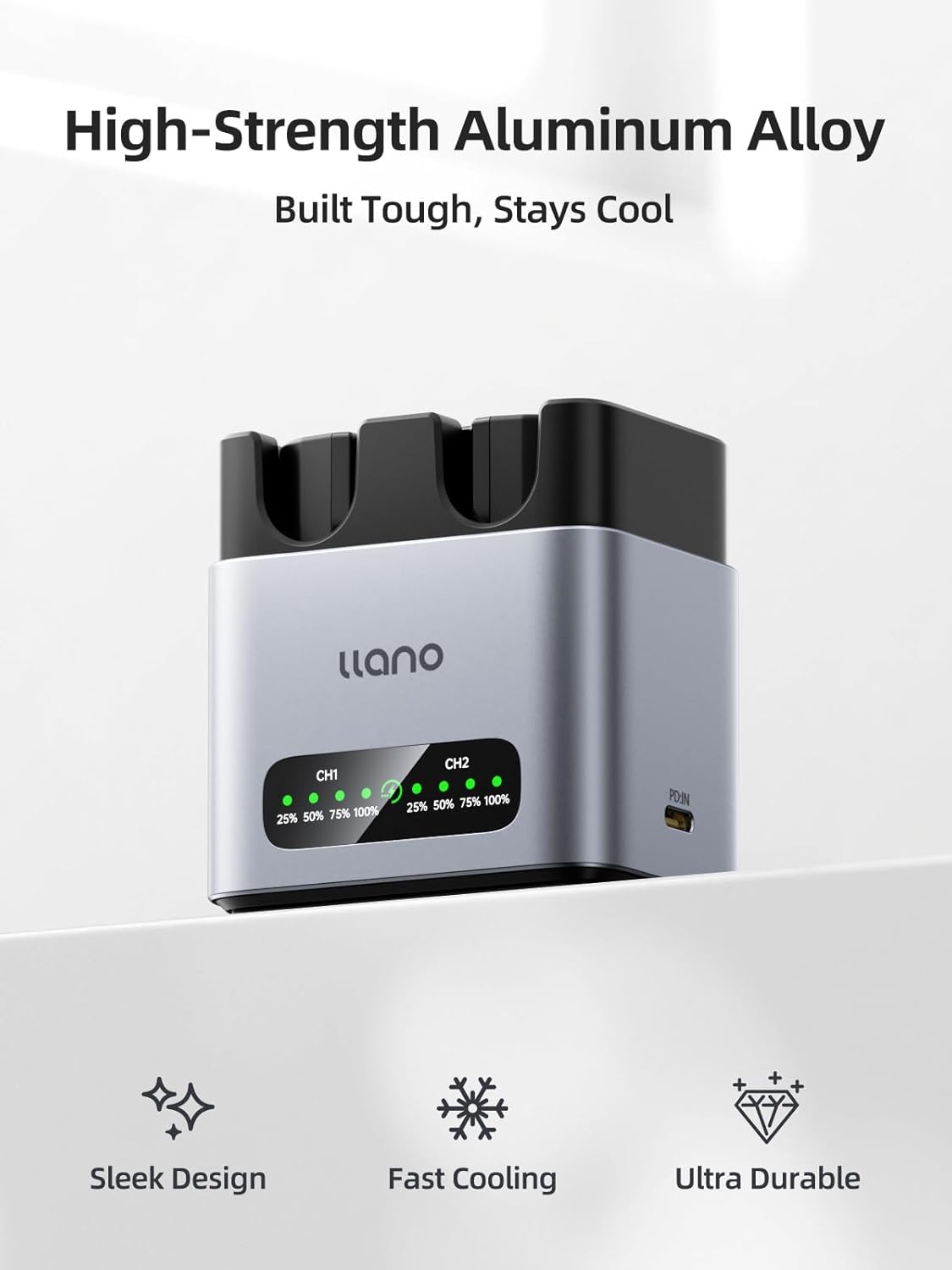 llano 2-Pack NP-W235 Batteries and 20W Fast Charger Set for Fujifilm GFX100RF, XT5, XT4, VG-XT4, X-S20, GFX100S, GFX50S II, 2400mAh Huge Capacity, Heat Dissipation Aluminum Alloy, LED Display - Image 2