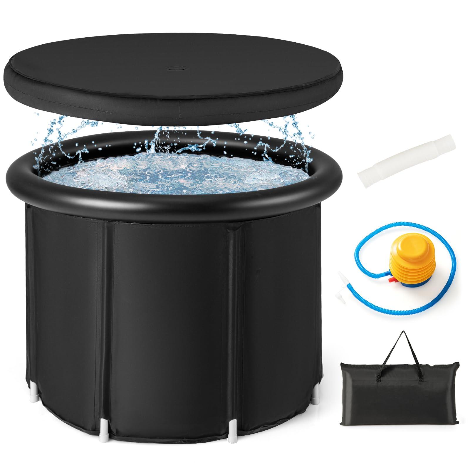 Wxtkkom Upgraded XL Athlete's Collapsible Ice Bath Tub,129 Gal Large Cold Plunge Tub For