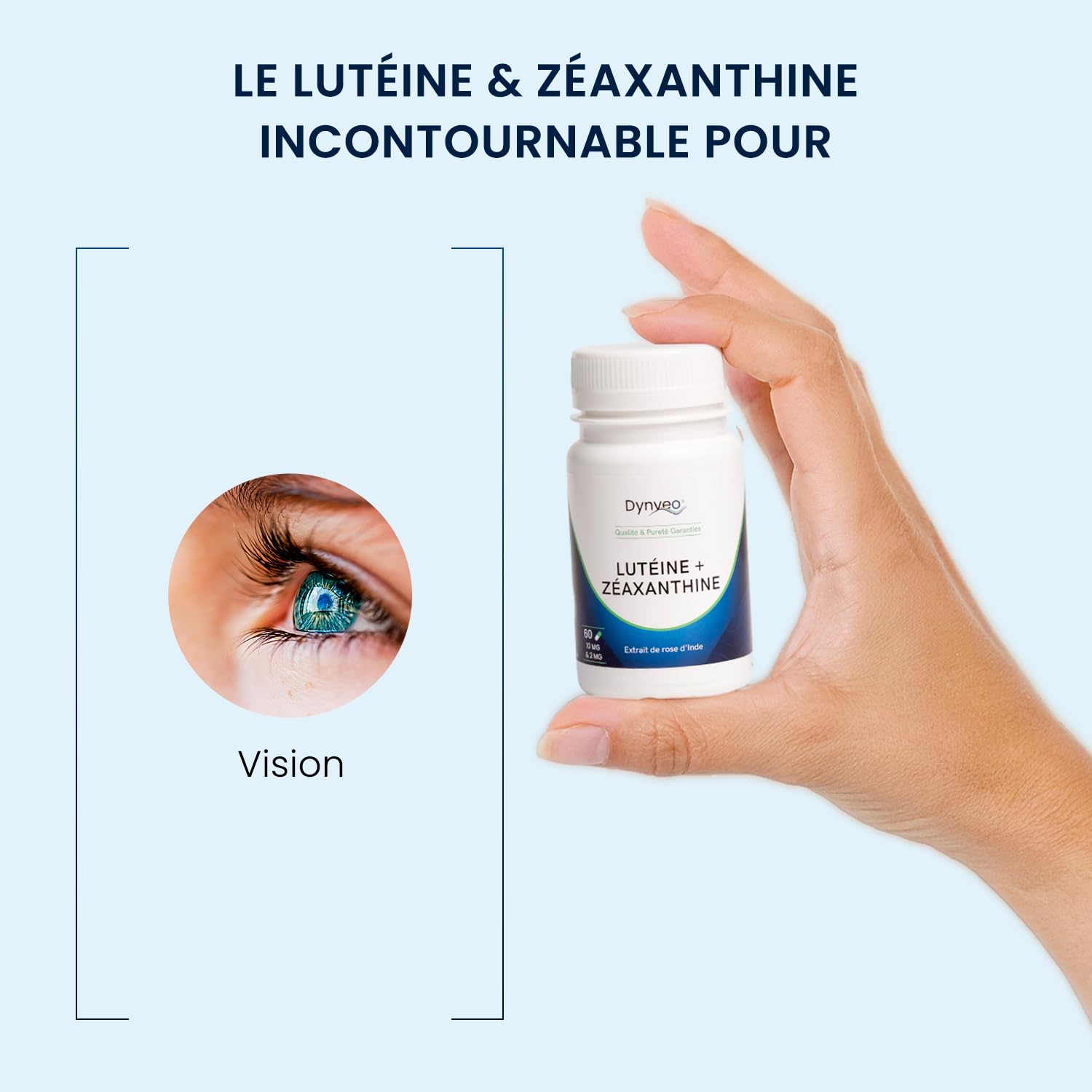 Complément Alimentaire Vision : Lutéine, Zéaxanthine, Astaxanthine - 30/60/120 Capsules