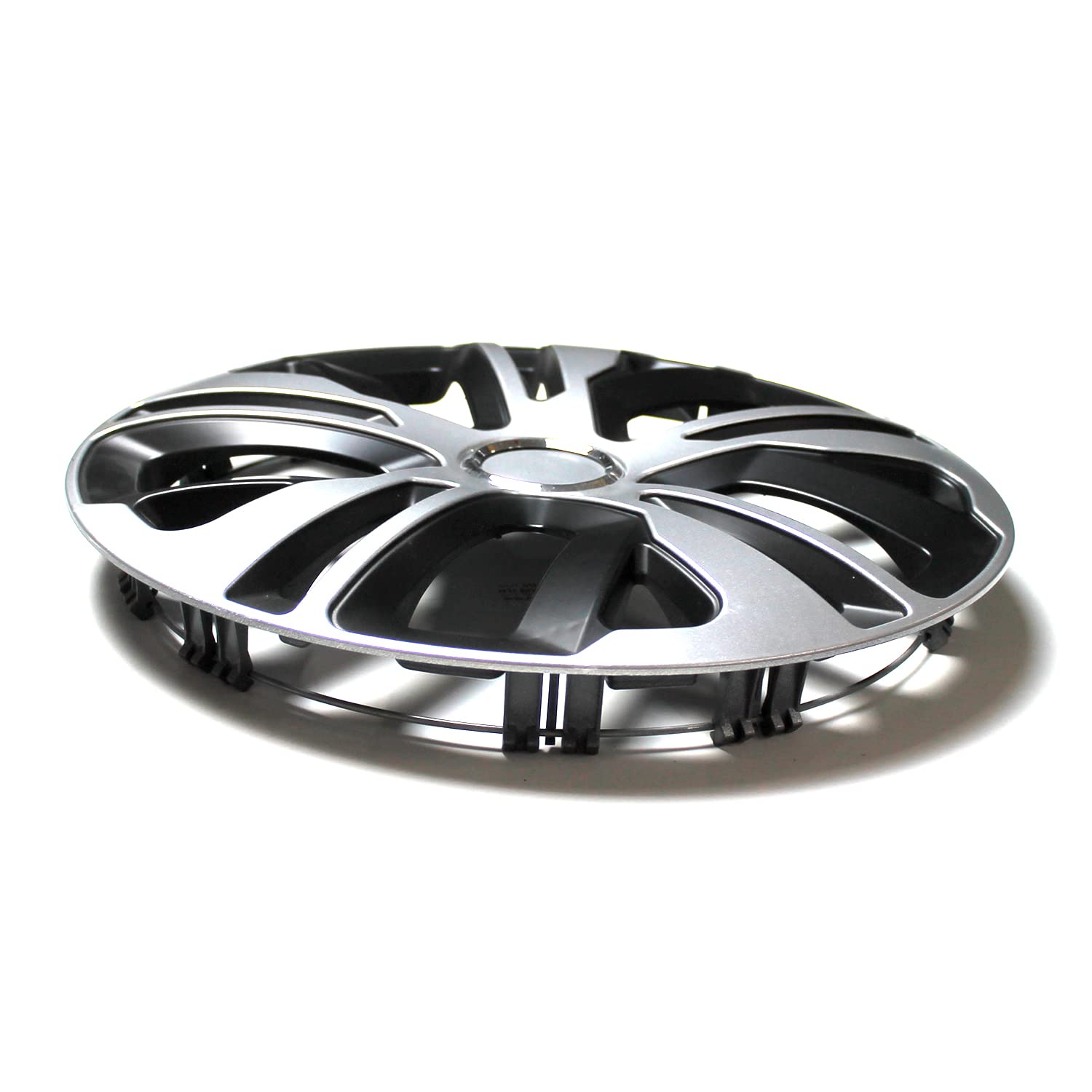 Set 4 Copricerchi 14" Pollici Borchie Nero Argento Misto Coprimozzo Modello RAVENMIX