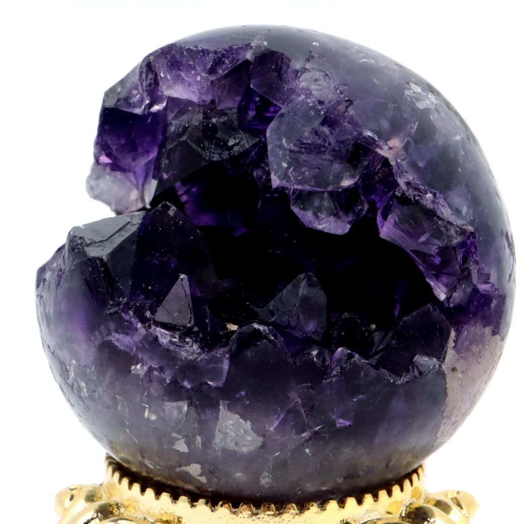 Amazon.co.jp: アメジスト 笑口 丸玉 直径41mm 84g 台座付き ジオード