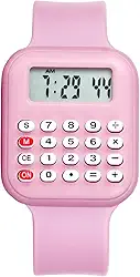 Relógio de pulso digital masculino e feminino: relógio de calculadora multifuncional, cálculo matemático, data, hora, função relógio para estudantes, escritório