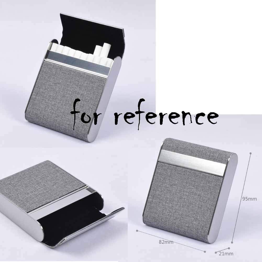 Apricot Metal Cigarette Case PU Cigarette Box Cigarette Holder for Men
