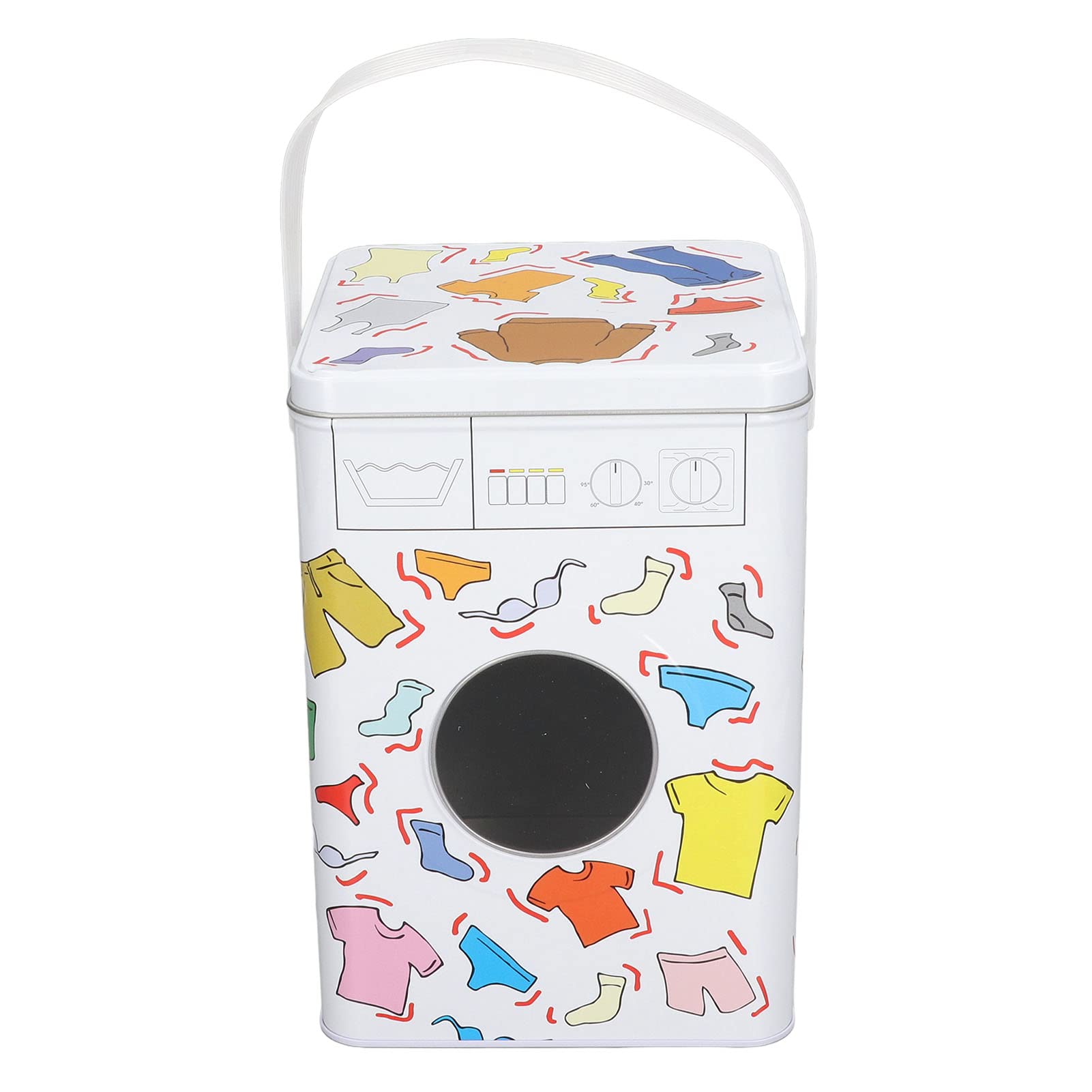 Pojemnik na Detergent do Prania, Pojemnik na Proszek do Prania o Dużej Pojemności z Okienkiem Perspektywicznym i Pokrywką Metalowy Pojemnik na Proszek do Prania do Prania w Gospodarstwie Wiejskim