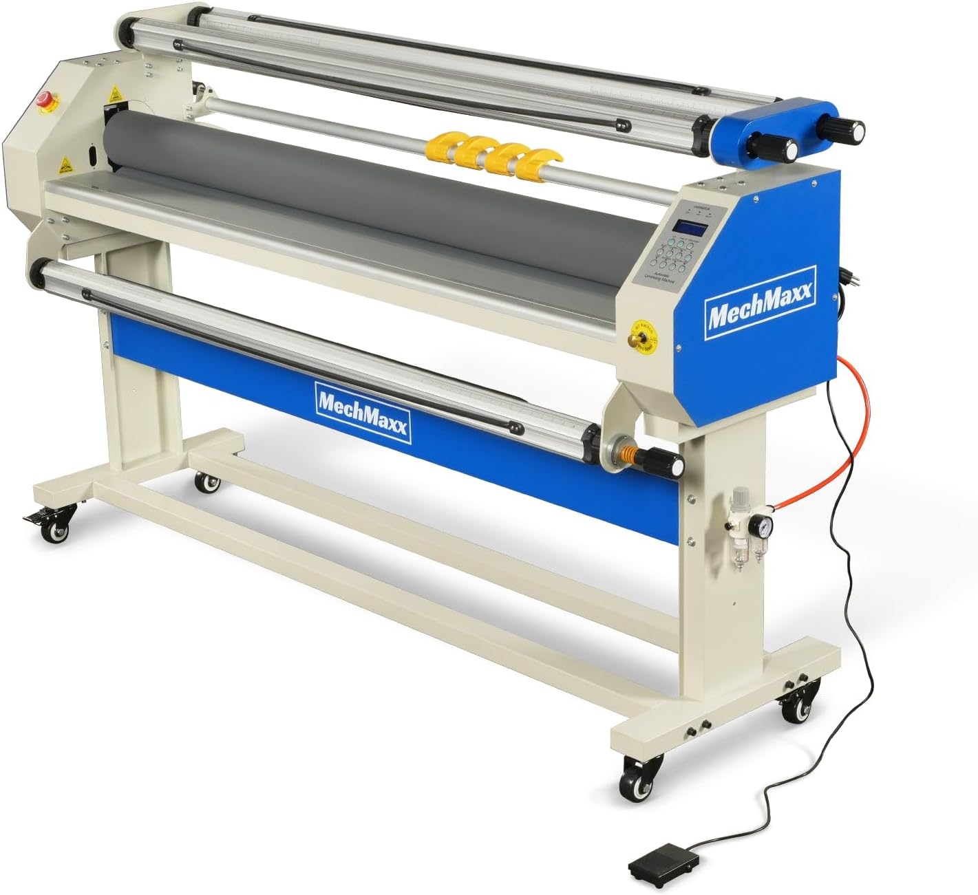 65" Full-Auto Cold & Heat Assisted Laminator Machine with 4 Trimmers, Max Speed 40ft/min, 63" Max Width, 1.1" Max Thickness, Infrared Heating, (Requires Air Compressor, Not Included),1700-B2