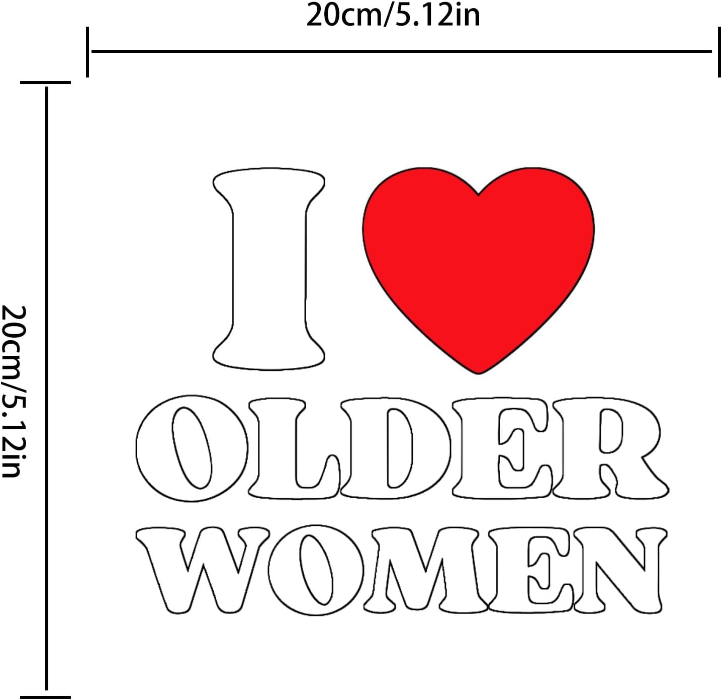 I Love Older Women アイロン接着ワッペン Tシャツ用 4個