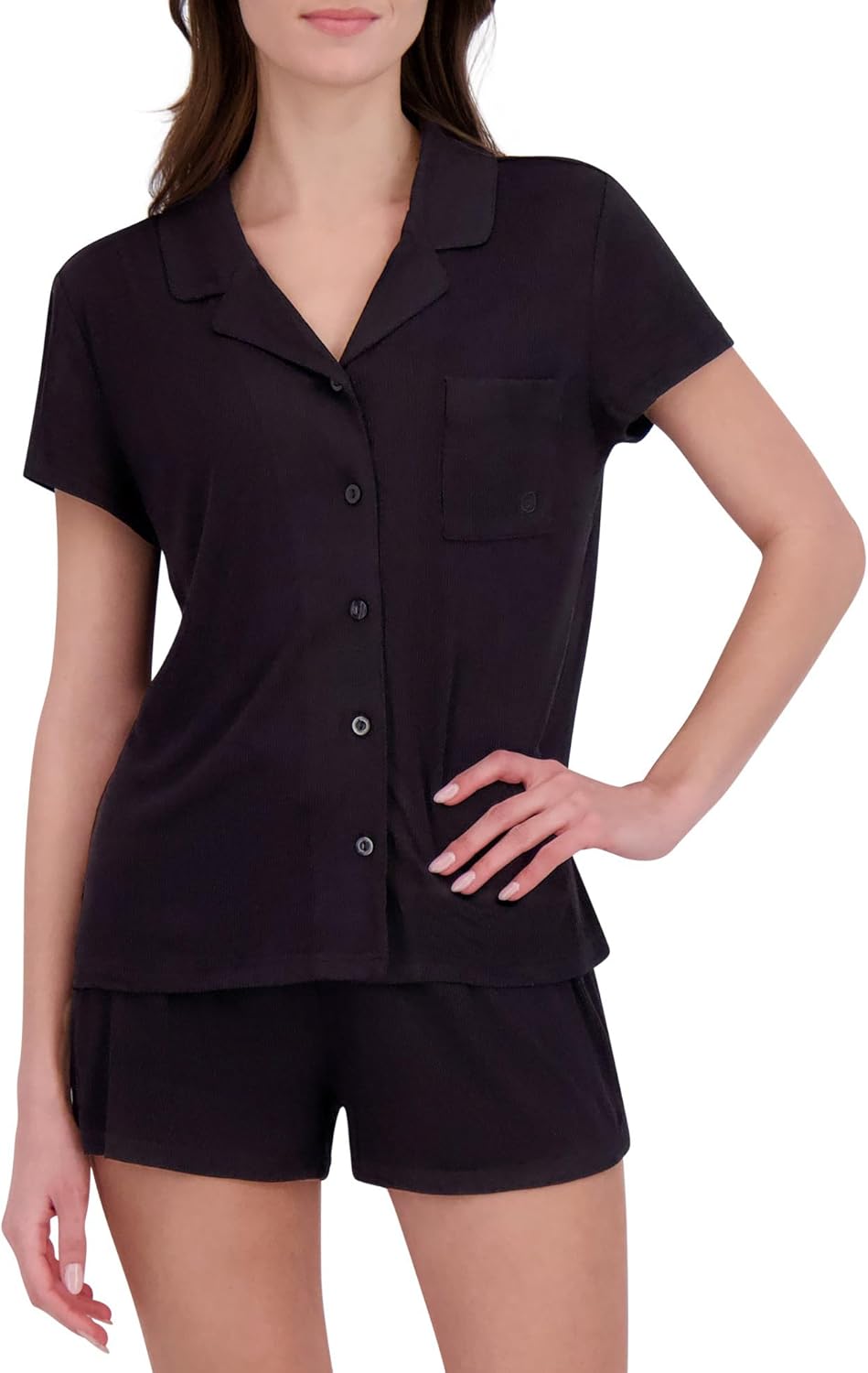 BORN Soft Modal Pajamas for Women, Short Pajama Set for Women 2 Piece with Classic Button Down Top and PJ Shorts