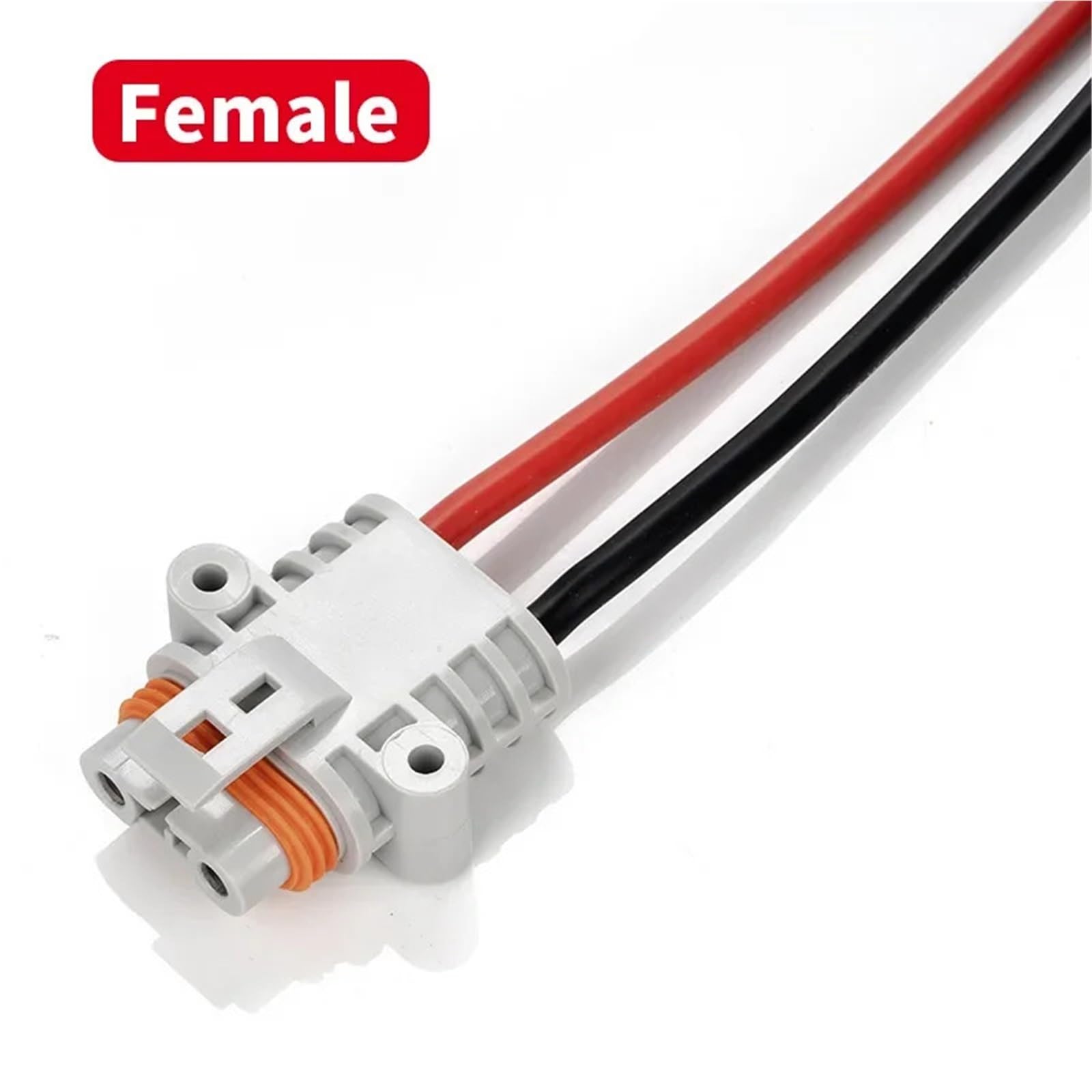 50A Wasserdichter Kabelbaum, Parkplatz-Klimaanlagenkabel, 600 V, 8 AWG, Silikondraht Mit Schnellem Anti-Lose-Stecker for Den Außenbereich(Female with wire,100cm)