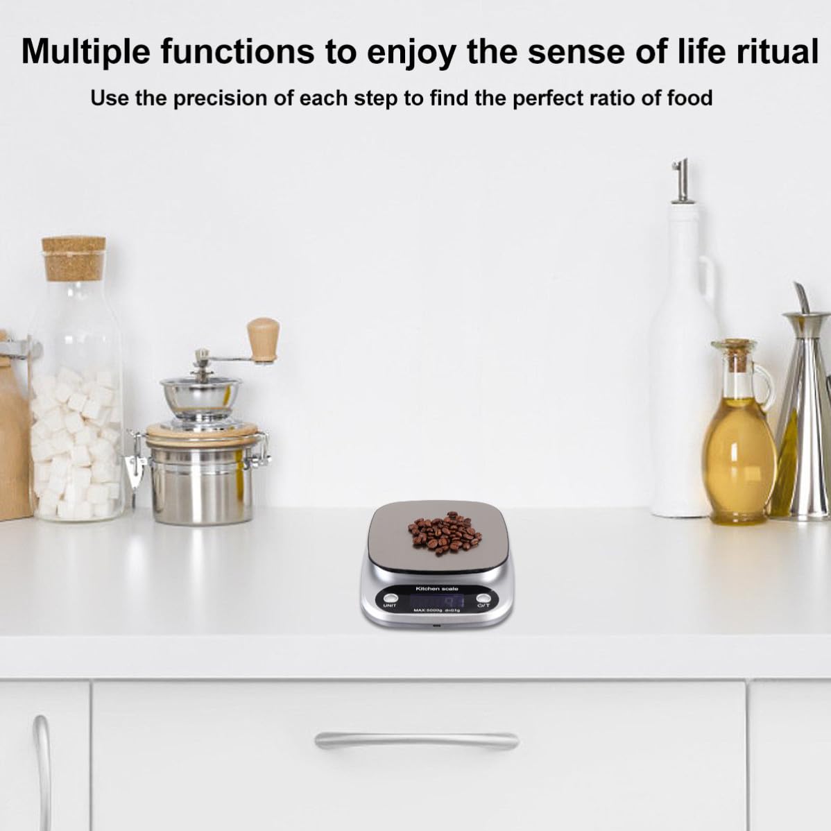 Báscula Digital Pantalla Lcd de Cocina de Acero Inoxidable Recargable Capacidad de 5kg y Precisión de 0,1g para Uso en Cocina y Repostería