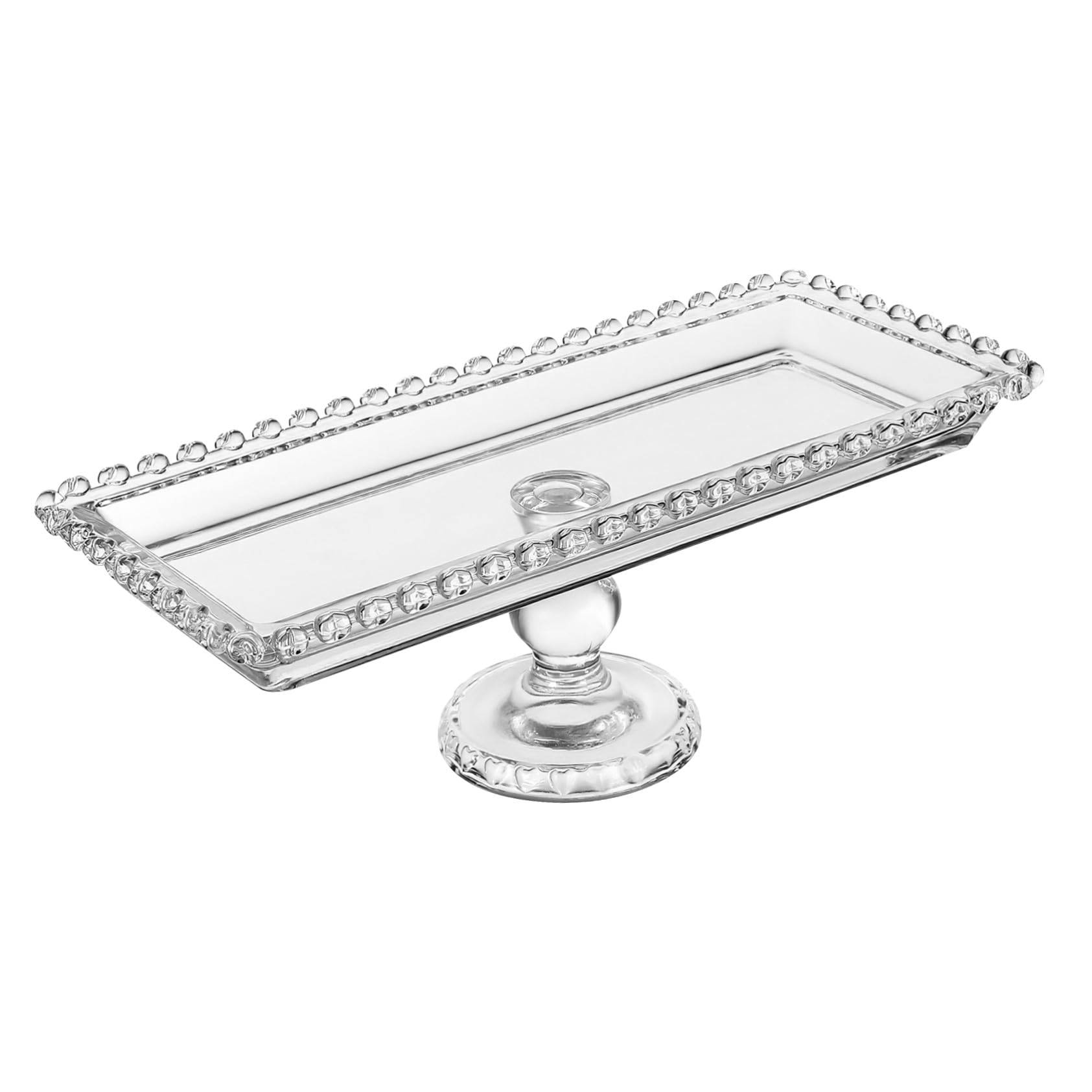 Plateau de service verre cristal carré BESPORTBLE polyvalent pour la maison