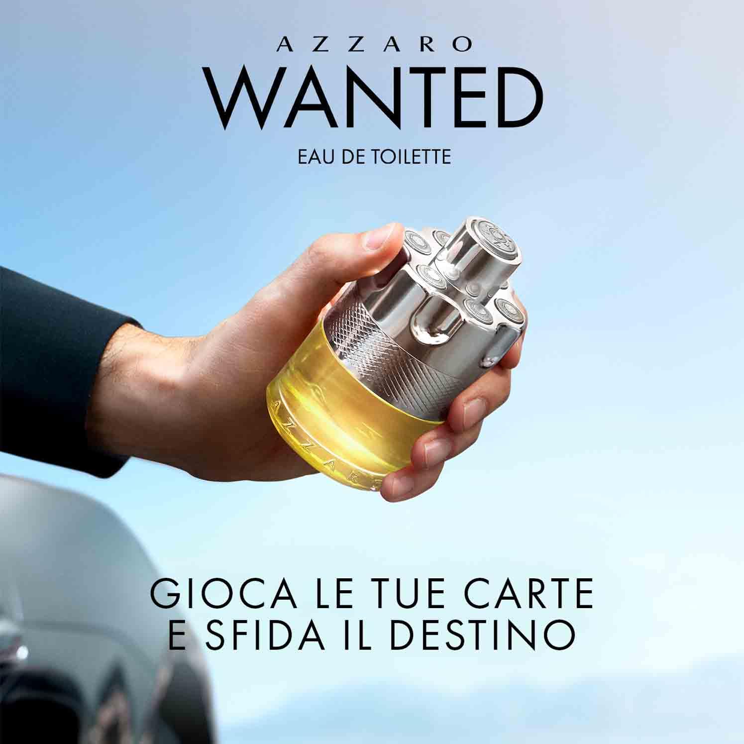 Azzaro Wanted Eau de Toilette Uomo, Profumo Uomo Intenso, Deciso e Persistente, Fragranza dalle Note Fresche e Speziate, Con Limone, Cardamomo, Vetiver e Fava Tonka, A Lunga Durata