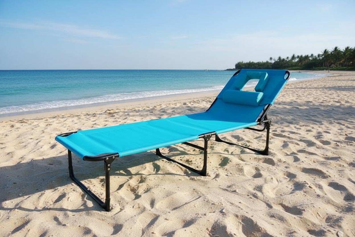 Bain de soleil pliable avec ouverture faciale pour lecture au jardin