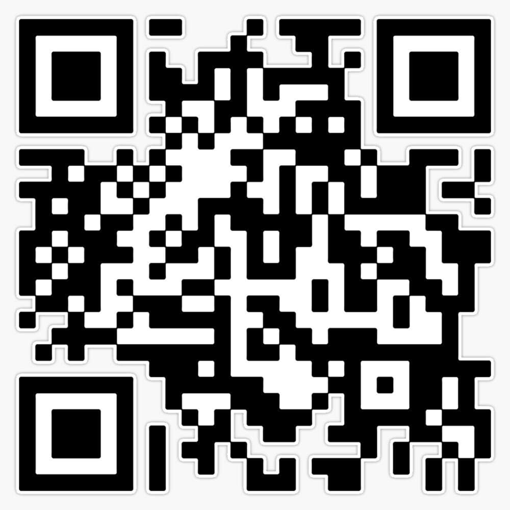 Never Gonna Give You Up Qr Code Sticker Vinyl Bumper Sticker Decal Waterproof 5"