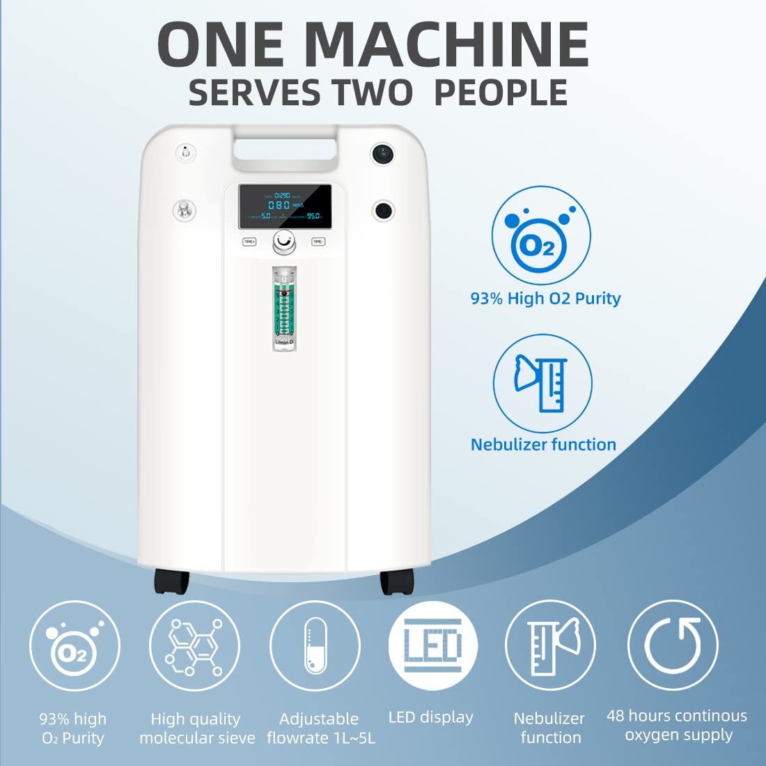 5L/Min Medizinisches Sauerstoffkonzentrator Gerät für die Sauerstofftherapie zu Hause