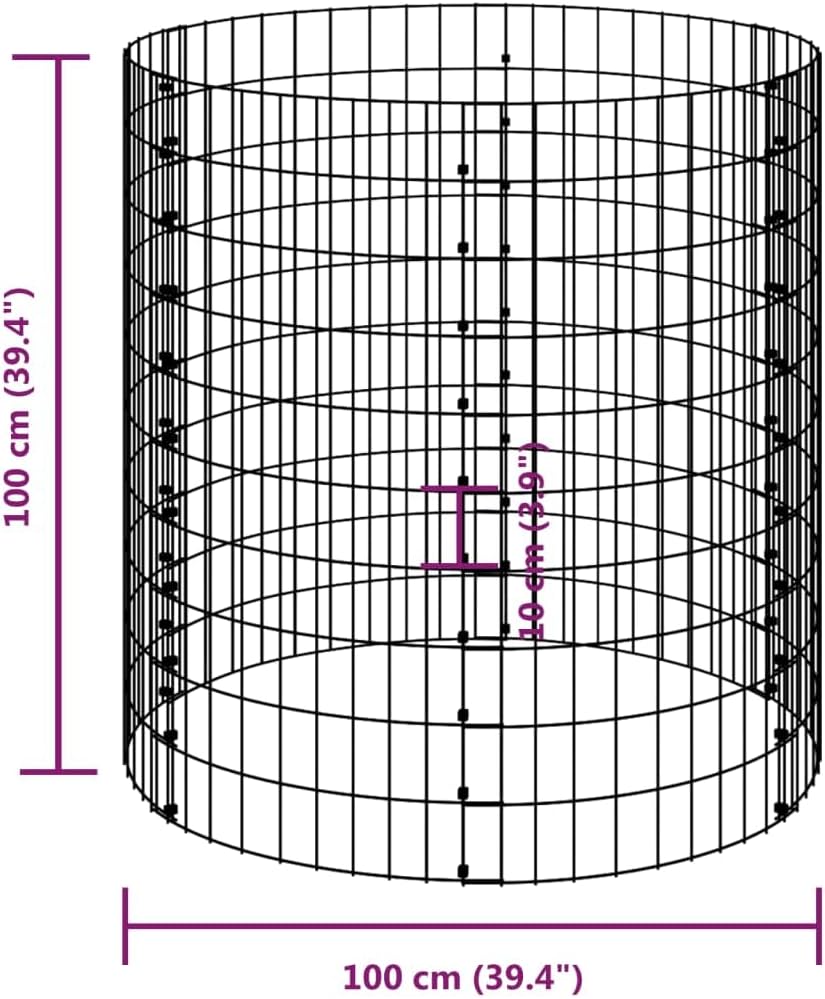 Garden Composter Silver Galvanized Steel Large Durable, Gardening, Composting, Composters, 3115944