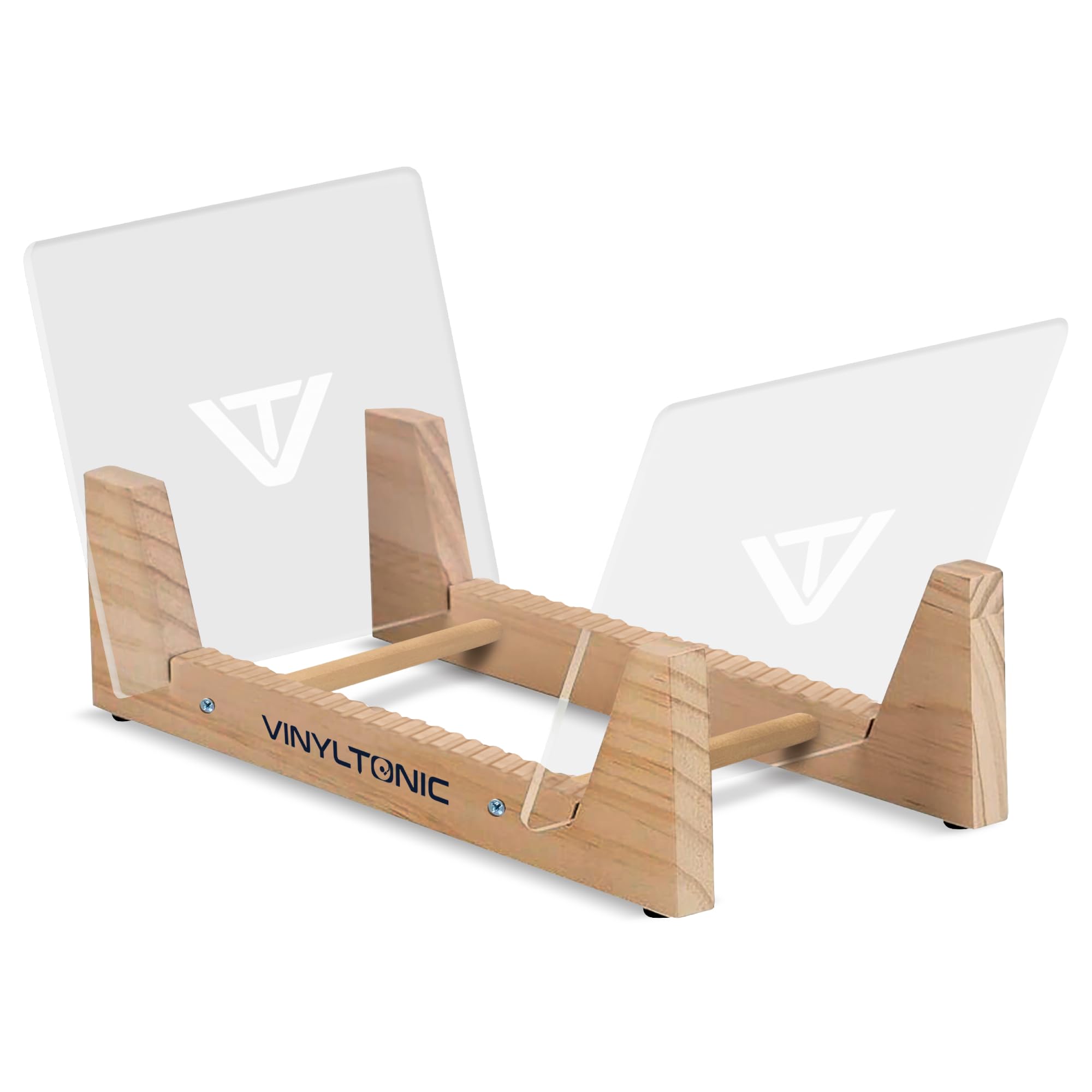 Vinyl Tonic 7"" & 12"" Vinyl Record Display Rack 50 (oak)