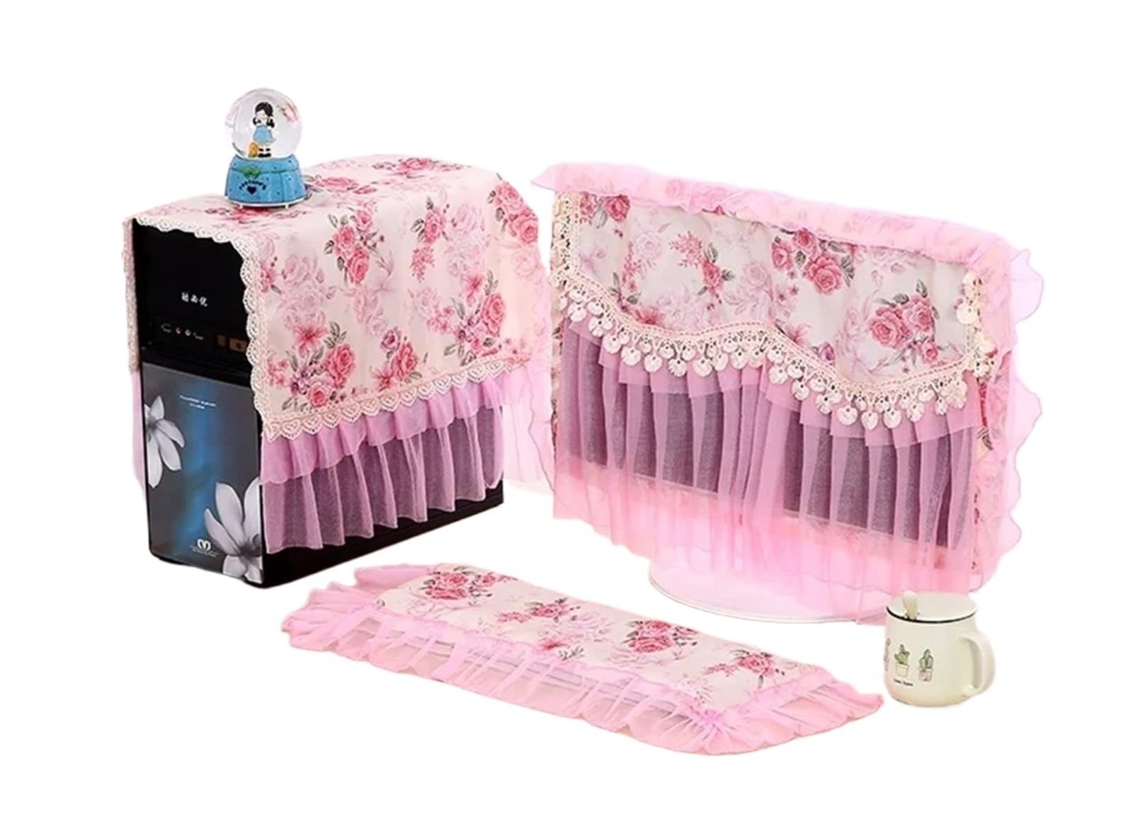 monitor cover cute 3Pcs/Set Lace Desktop Computer Dust Cover LCD Monitor Keyboard Cloth Host Covers