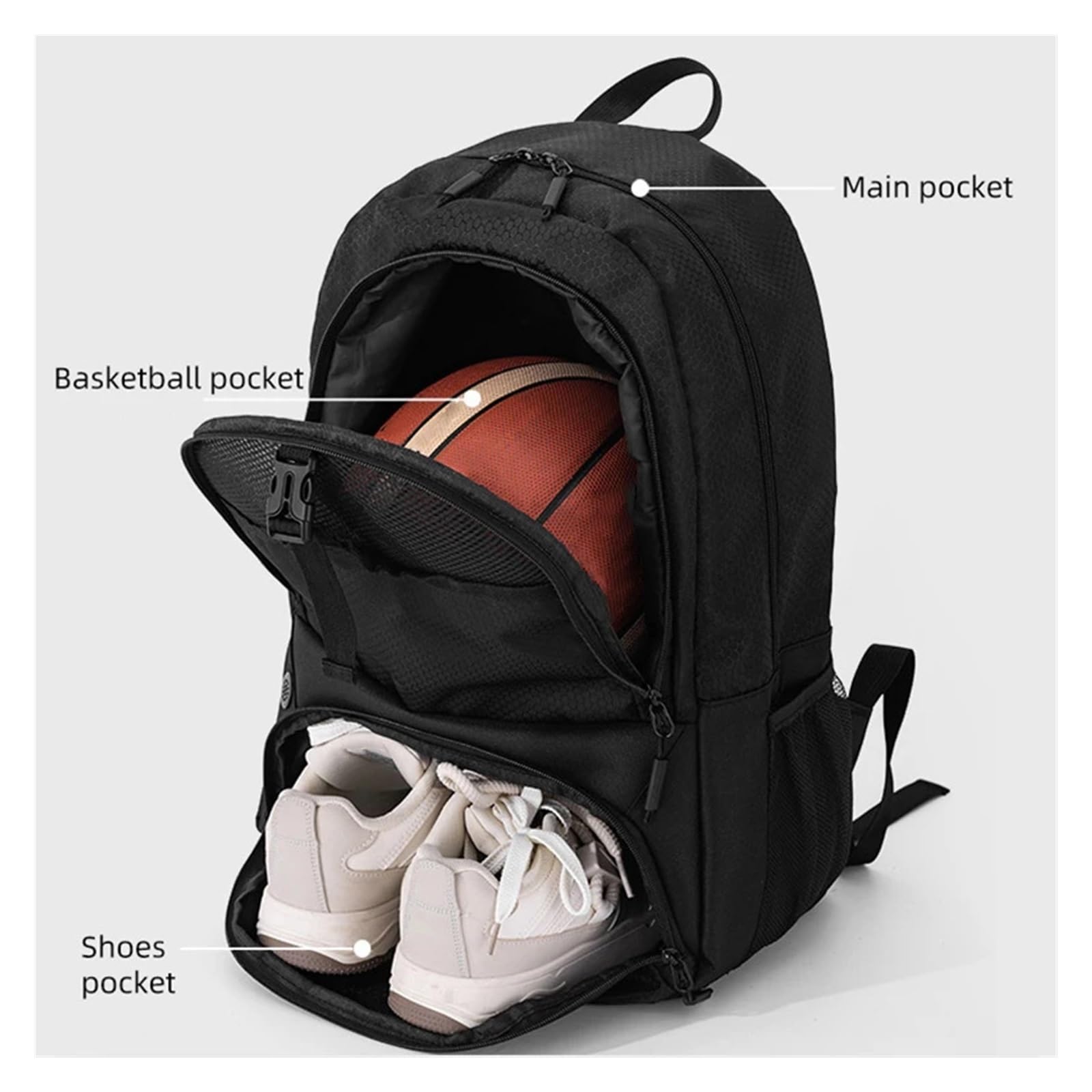 Mochila grande for deportes, fútbol, ​​baloncesto, voleibol(Light Blue)