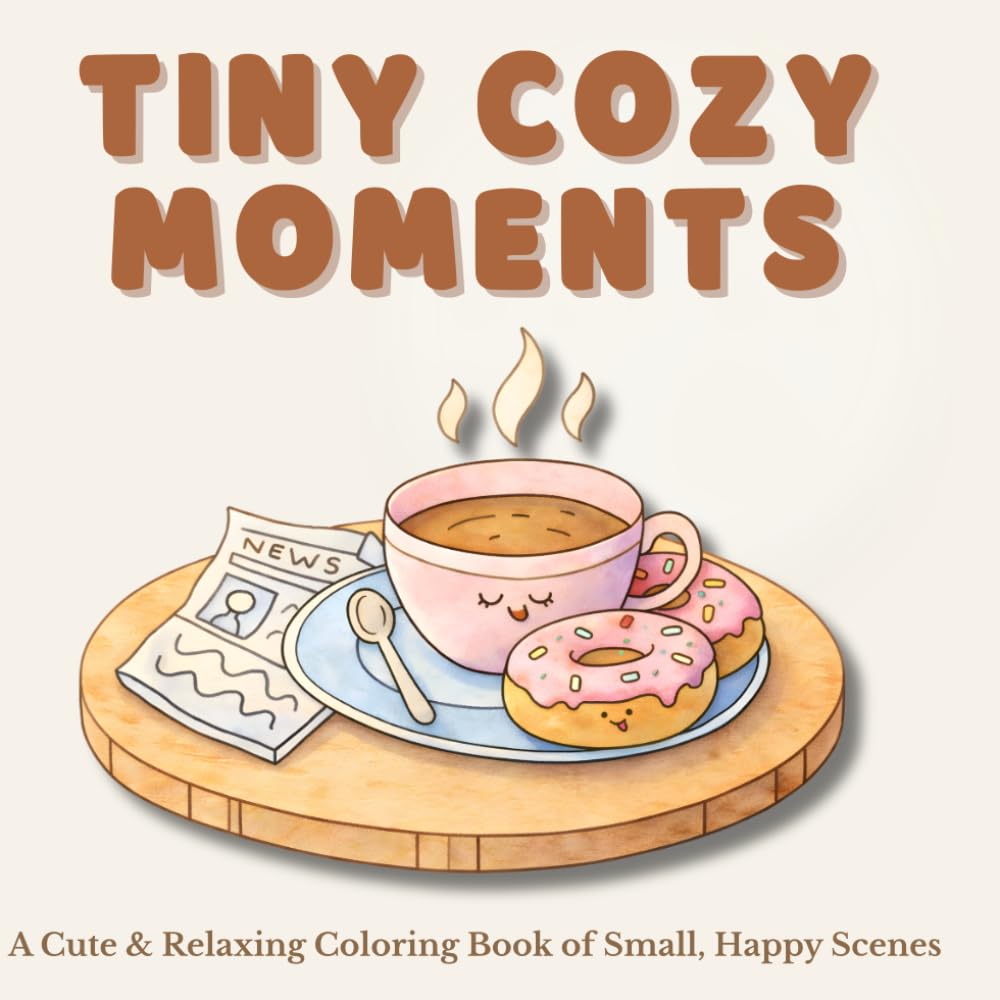 Tiny Cozy Moments: A Cute & Relaxing Coloring Book of Small, Happy Scenes (Tiny Worlds Coloring Collection)